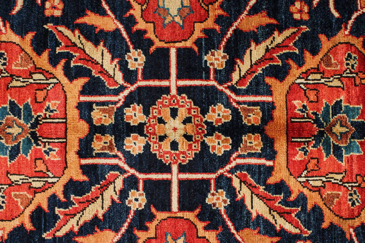 8x11 Red and Navy Anatolian Traditional Rug