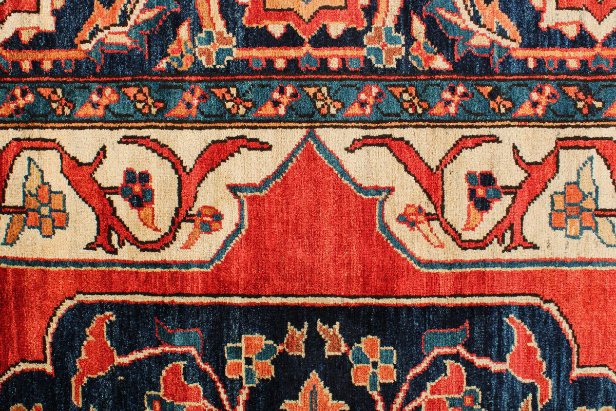 8x11 Red and Navy Anatolian Traditional Rug