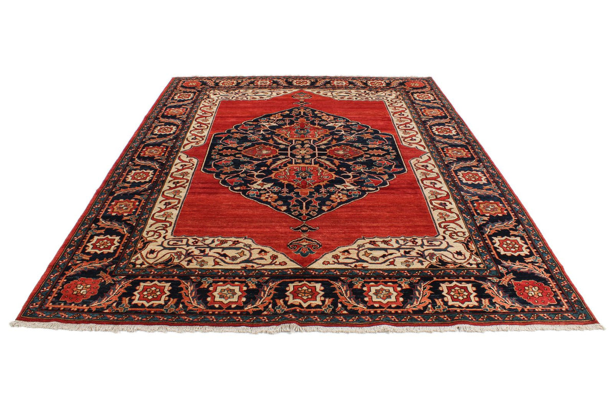 8x11 Red and Navy Anatolian Traditional Rug