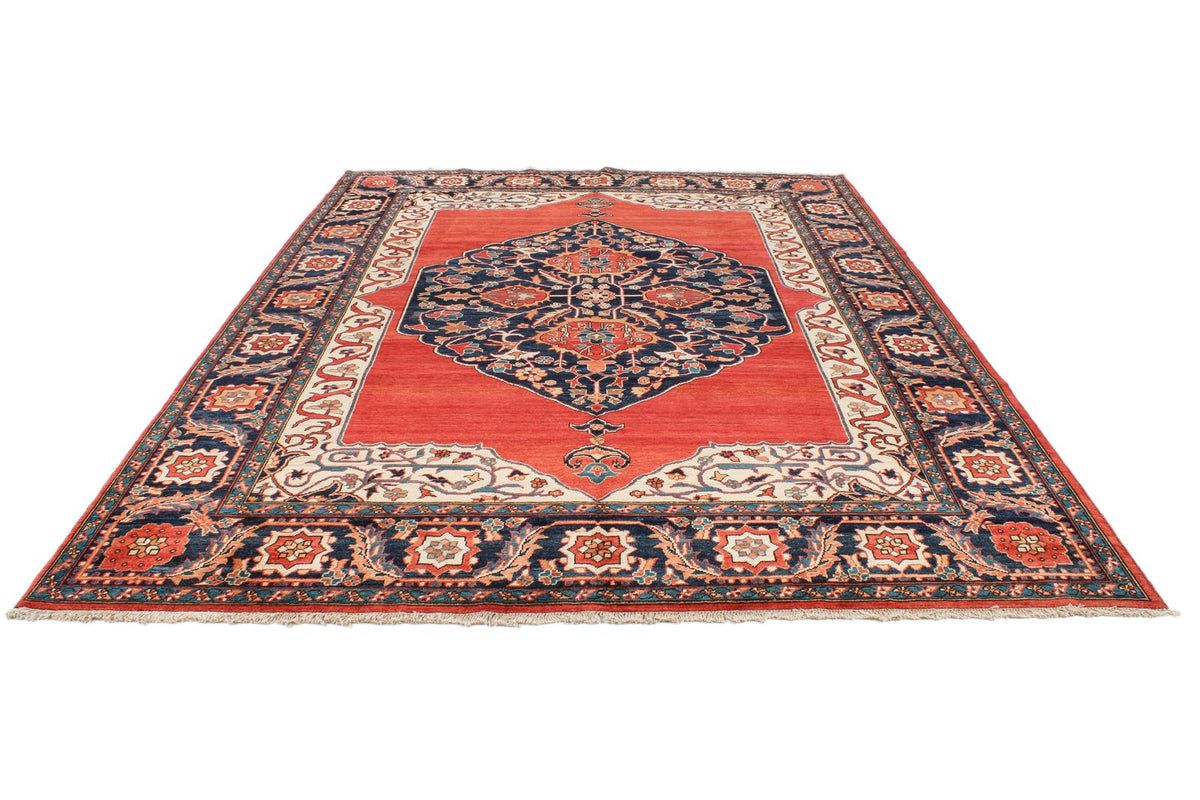 8x11 Red and Navy Anatolian Traditional Rug
