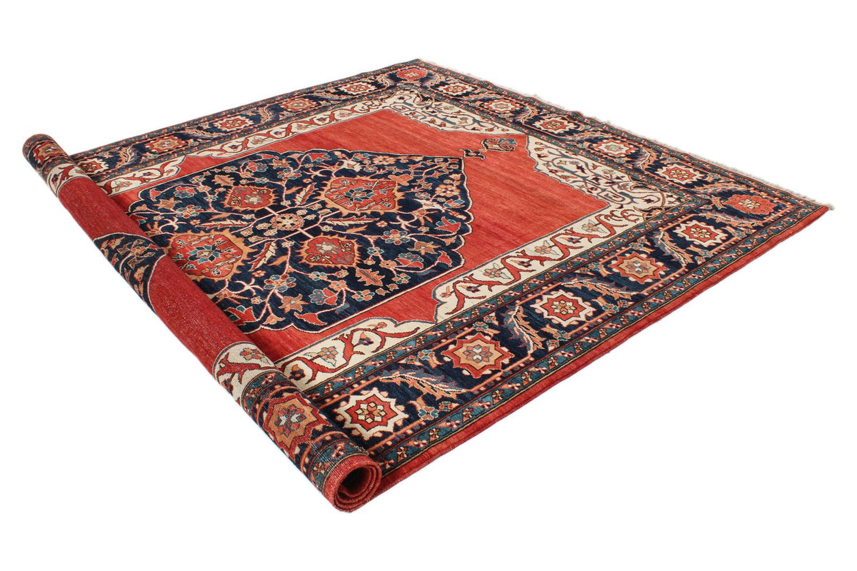 8x11 Red and Navy Anatolian Traditional Rug