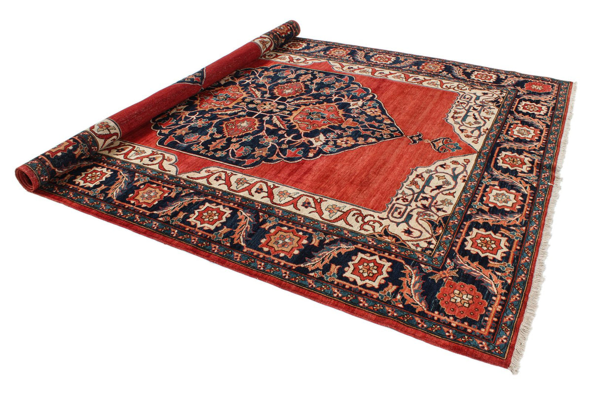 8x11 Red and Navy Anatolian Traditional Rug