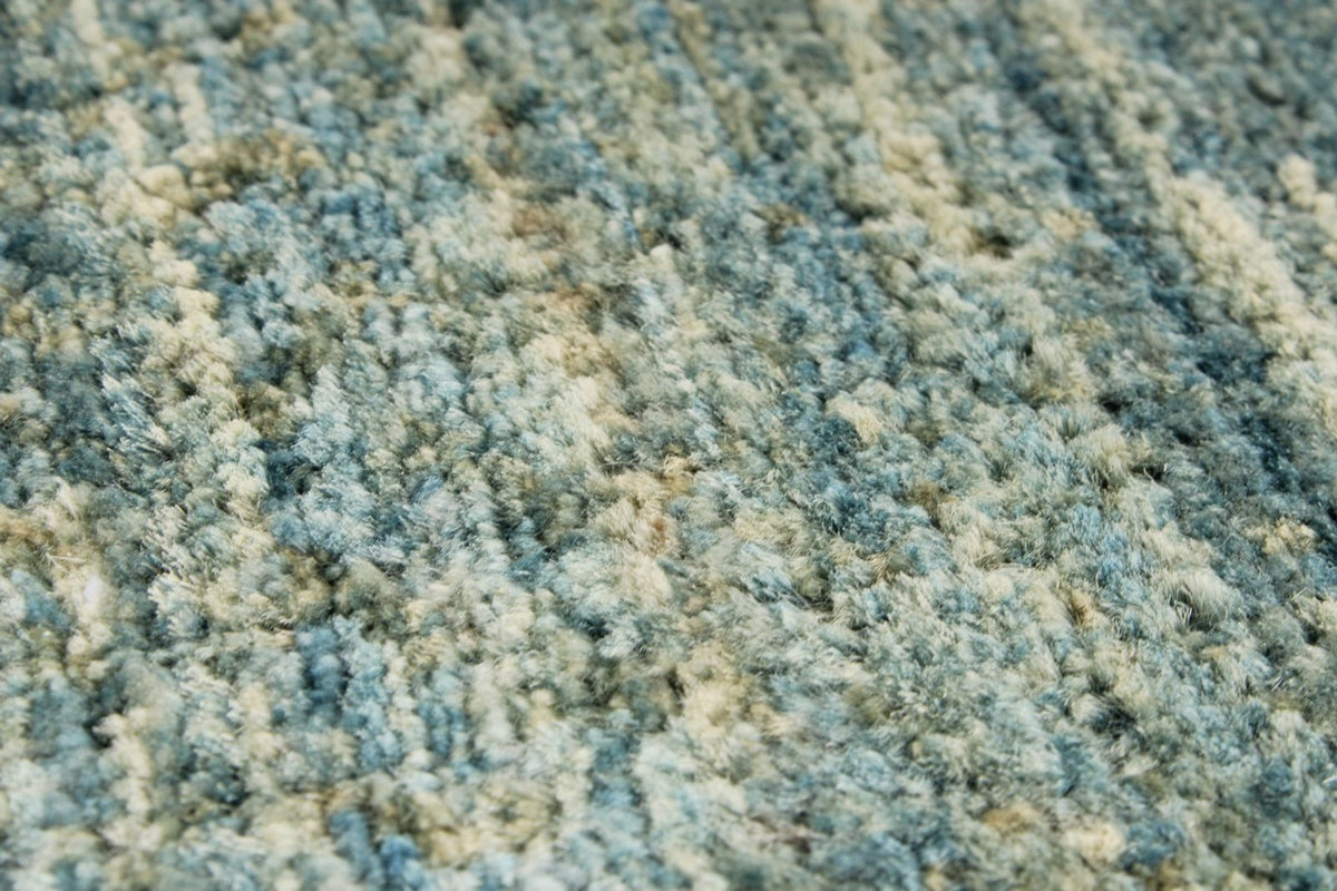 4x6 Blue and Beige Turkish Oushak Rug
