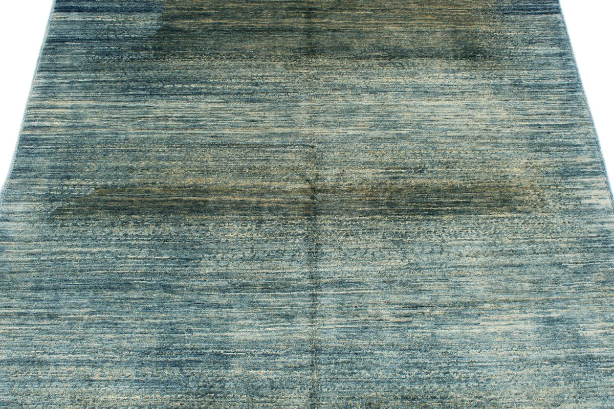 4x6 Blue and Beige Turkish Oushak Rug