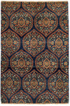 4x6 Navy and Beige Anatolian Traditional Rug