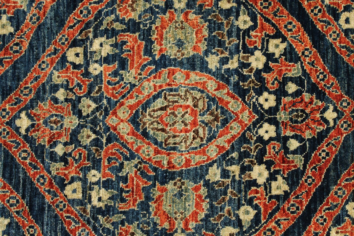 4x6 Navy and Beige Anatolian Traditional Rug