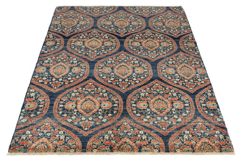 4x6 Navy and Beige Anatolian Traditional Rug