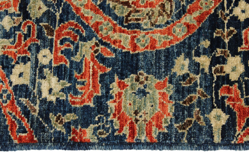 4x6 Navy and Beige Anatolian Traditional Rug