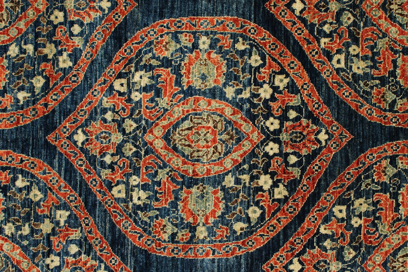 4x6 Navy and Beige Anatolian Traditional Rug