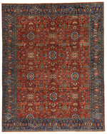 9x12 Rust nad Navy Traditional Rug