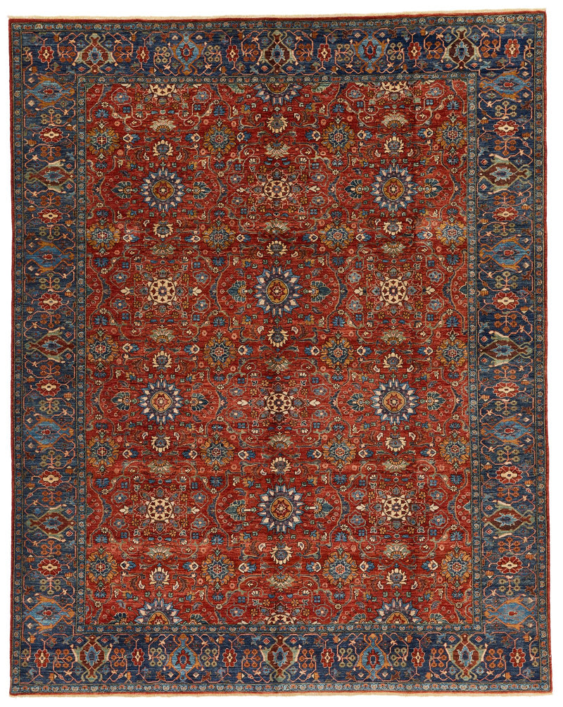 9x12 Rust nad Navy Traditional Rug