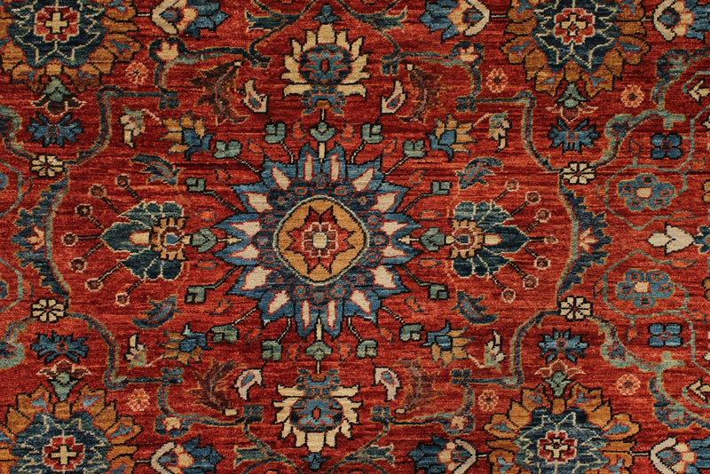 9x12 Rust nad Navy Traditional Rug