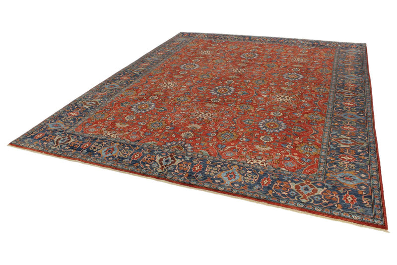 9x12 Rust nad Navy Traditional Rug