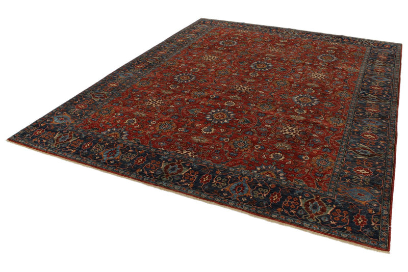 9x12 Rust nad Navy Traditional Rug