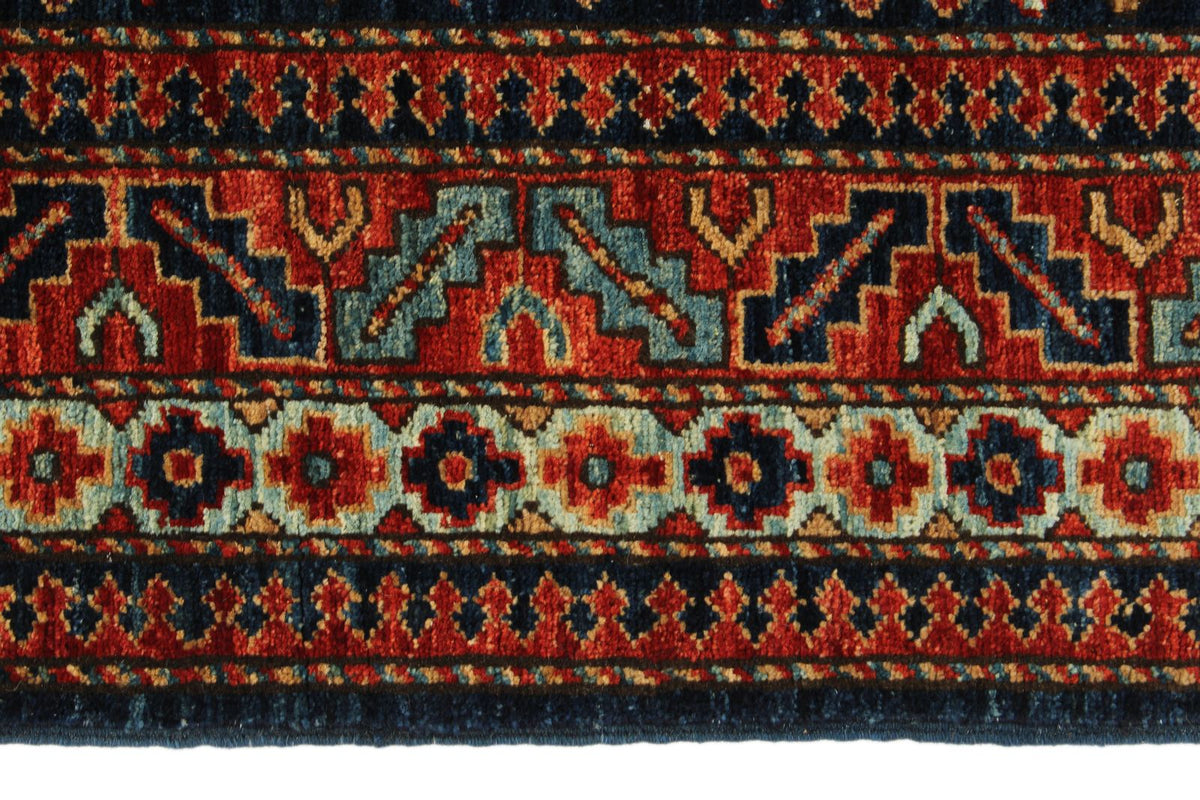 3x8 Navy and Red Traditional Runner