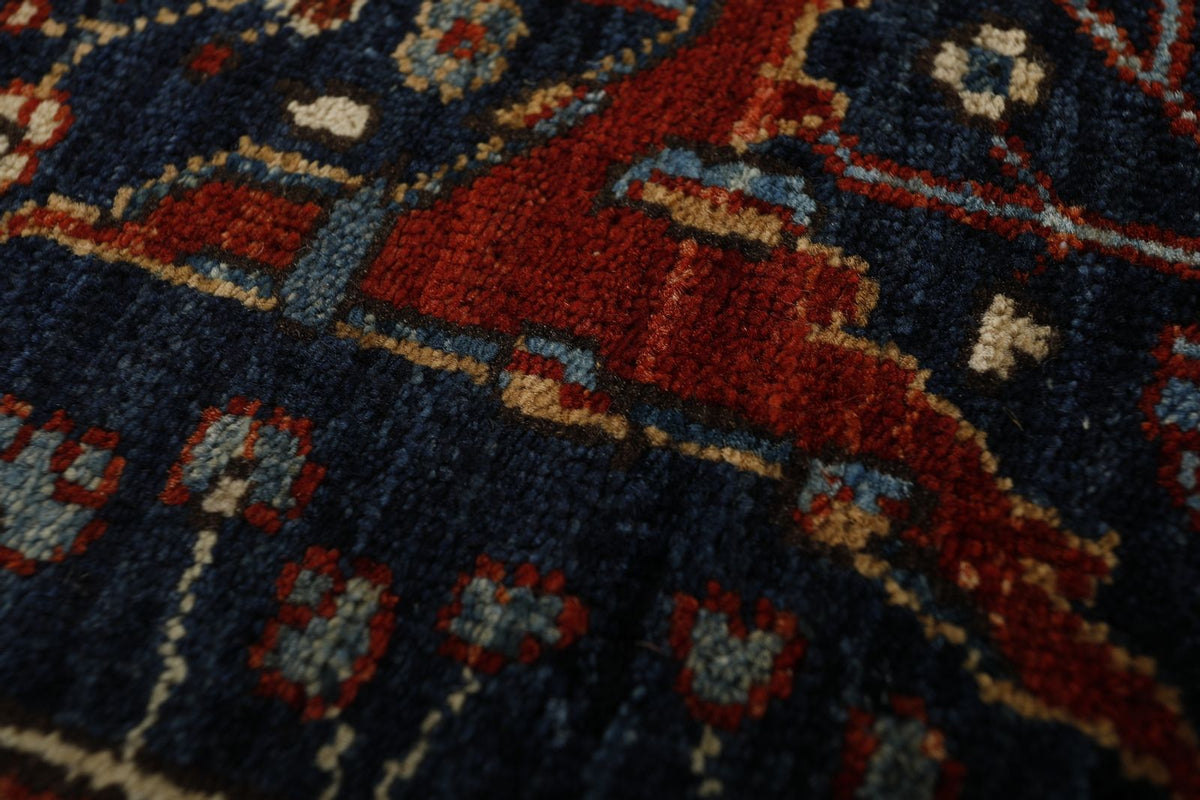 3x8 Navy and Rust Traditional Runner