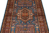 3x5 Blue and Red Kazak Tribal Rug