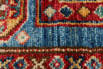 3x4 Blue and Ivory Kazak Tribal Rug