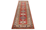 3x10 Red and Ivory Kazak Tribal Runner