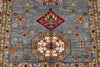 5x7 Gray and Ivory Kazak Tribal Rug