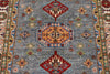 5x7 Gray and Ivory Kazak Tribal Rug