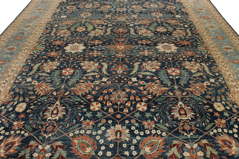 10x14 Navy and Light Blue Anatolian Traditional Rug