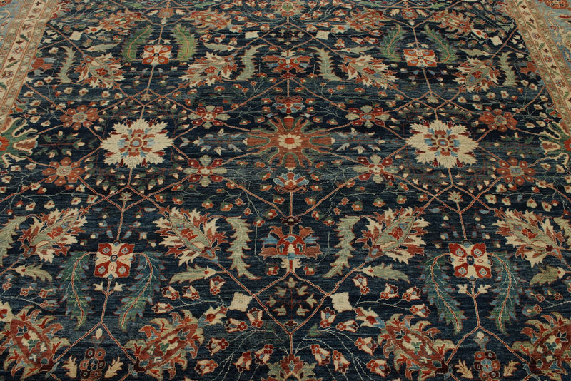 10x14 Navy and Light Blue Anatolian Traditional Rug