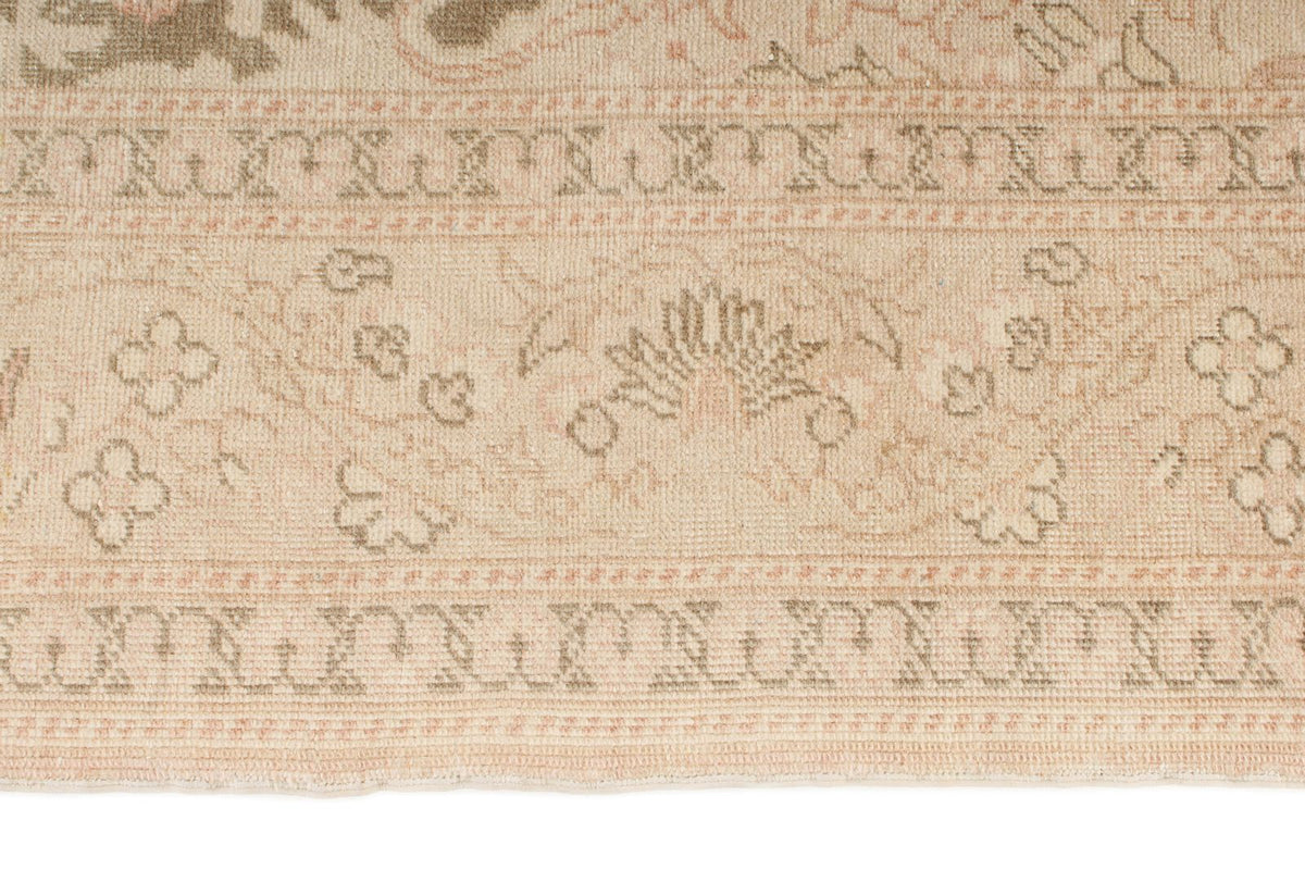 7x10 Beige and Brown Turkish Traditional Rug