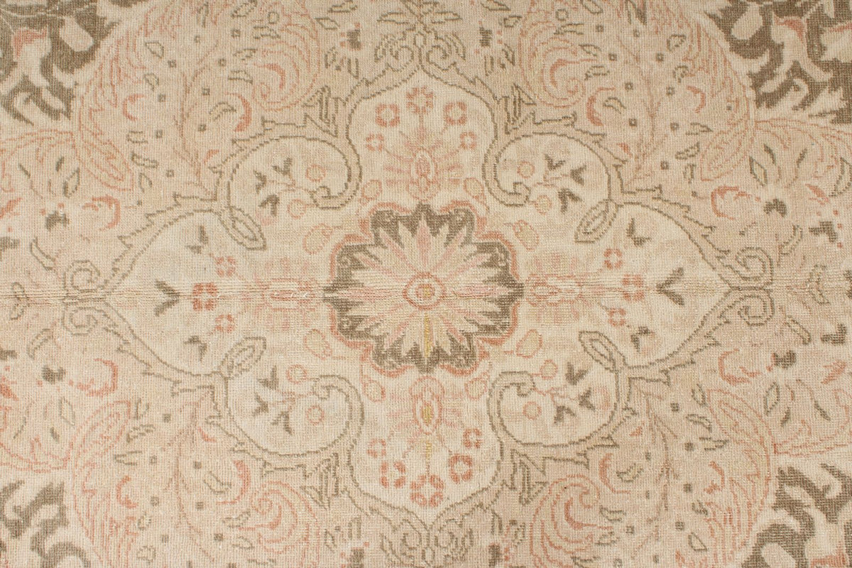 7x10 Beige and Brown Turkish Traditional Rug