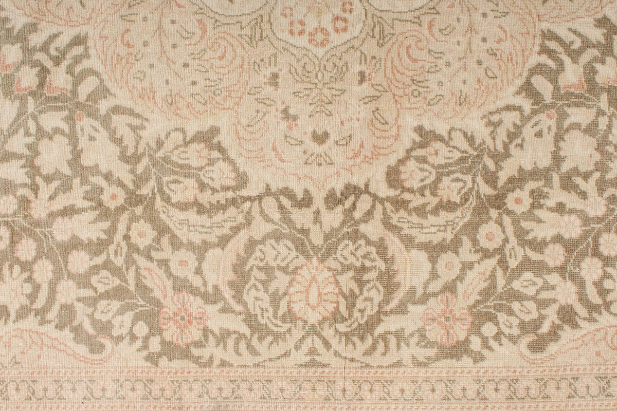 7x10 Beige and Brown Turkish Traditional Rug
