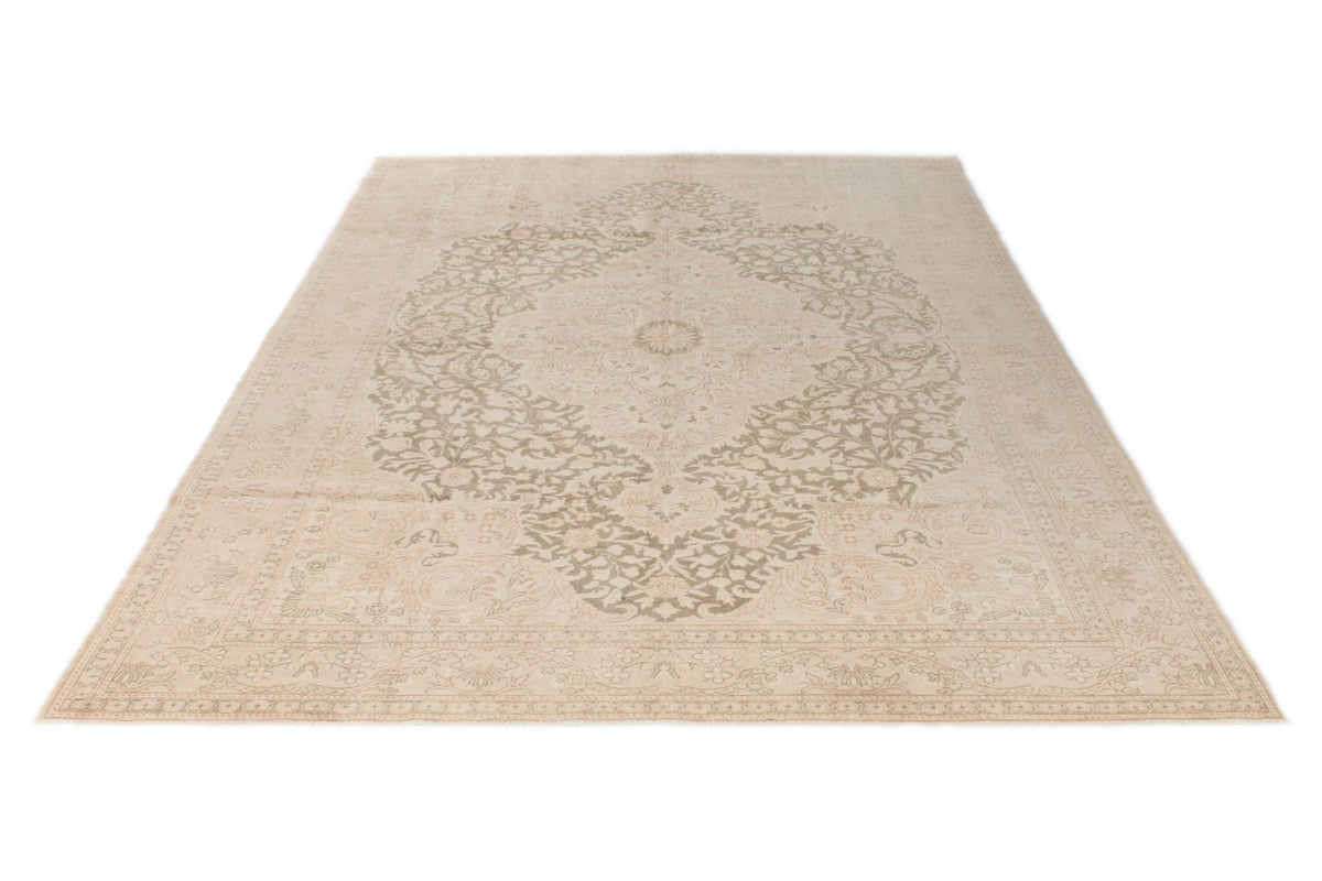 7x10 Beige and Brown Turkish Traditional Rug