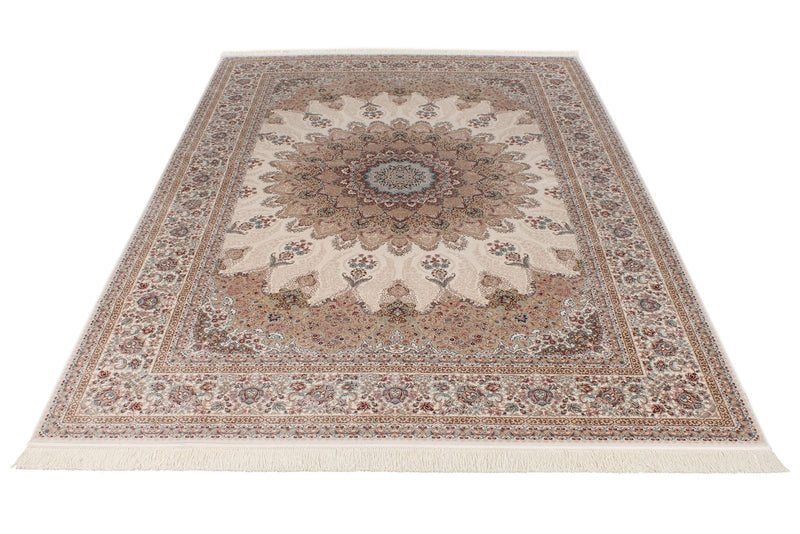 7x10 Beige and Ivory Turkish Antep Rug
