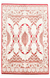 7x10 Red and White Turkish Antep Rug