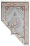 7x10 Blue and Ivory Turkish Antep Rug