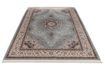 7x10 Blue and Ivory Turkish Antep Rug