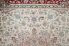 7x10 Ivory and Red Turkish Antep Rug