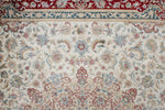 7x10 Ivory and Red Turkish Antep Rug