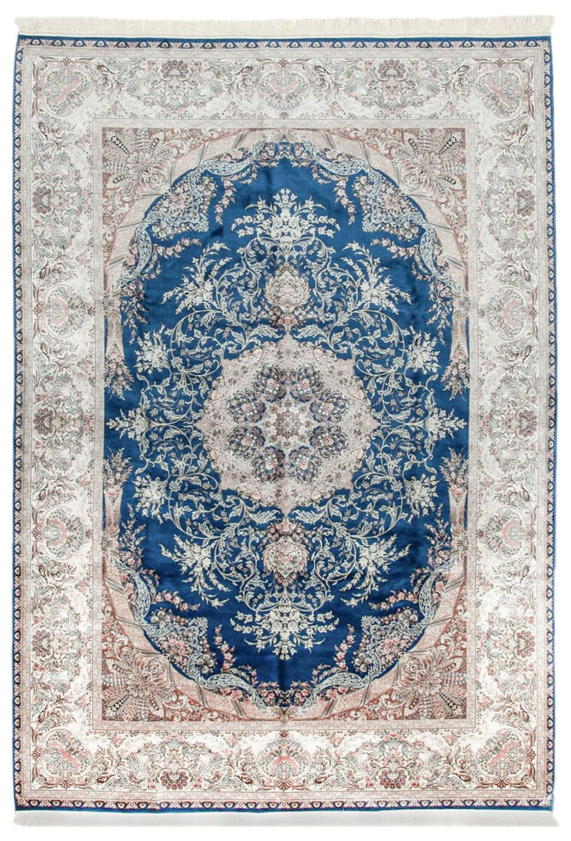 7x10 Blue and Beige Turkish Antep Rug