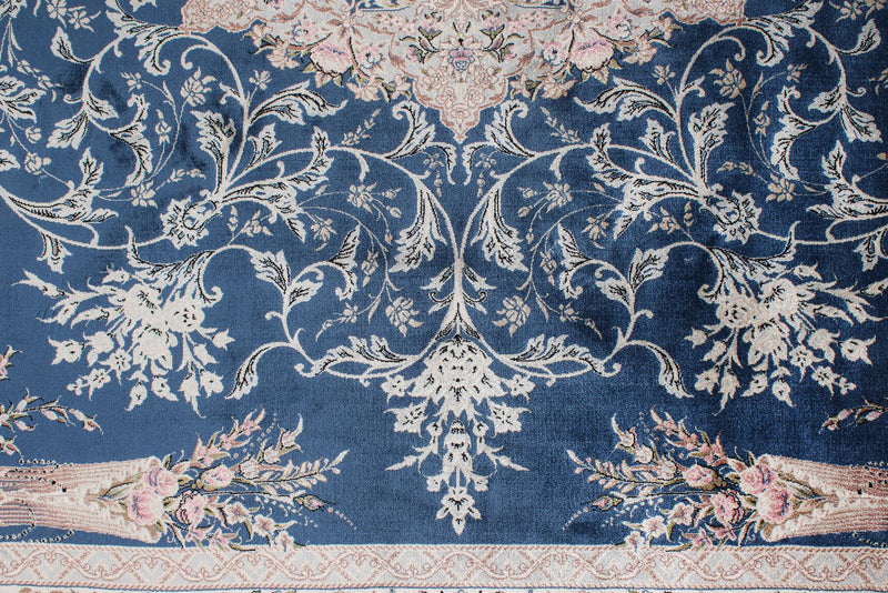 7x10 Blue and Beige Turkish Antep Rug