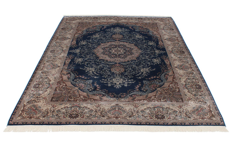 7x10 Blue and Beige Turkish Antep Rug