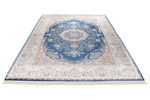 7x10 Blue and Beige Turkish Antep Rug