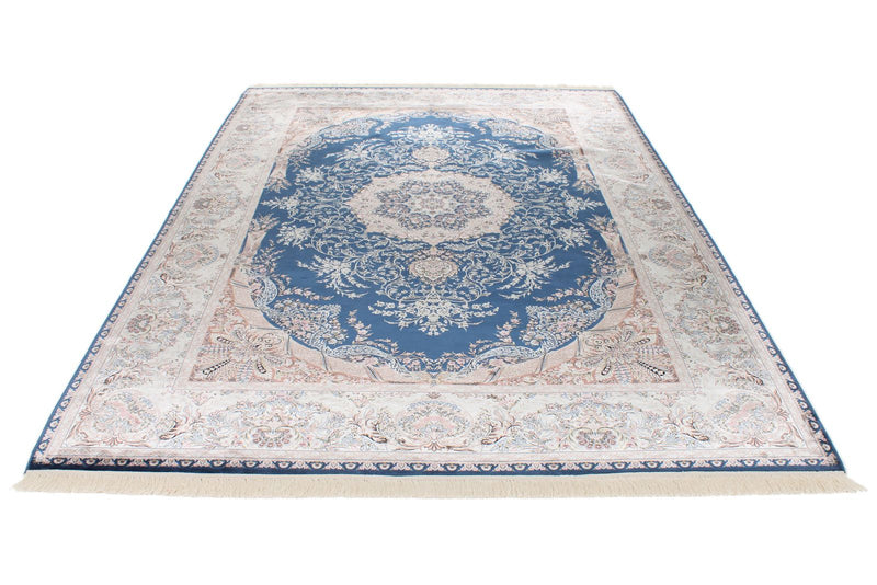 7x10 Blue and Beige Turkish Antep Rug