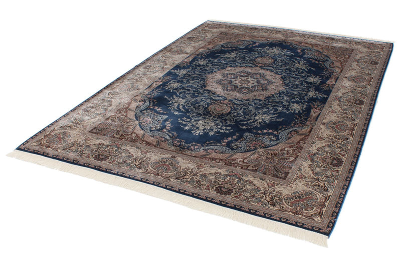 7x10 Blue and Beige Turkish Antep Rug