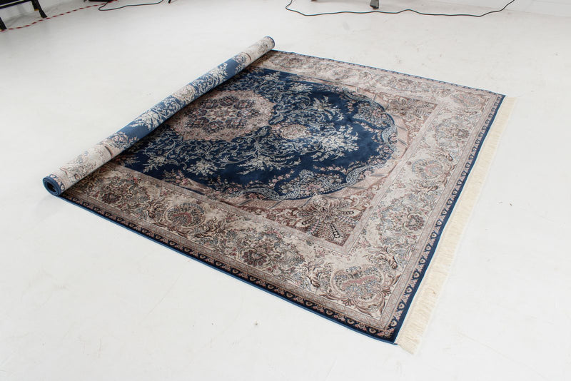 7x10 Blue and Beige Turkish Antep Rug