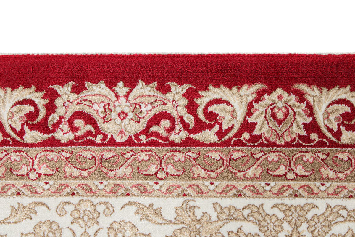 7x10 Red and Ivory Turkish Antep Rug