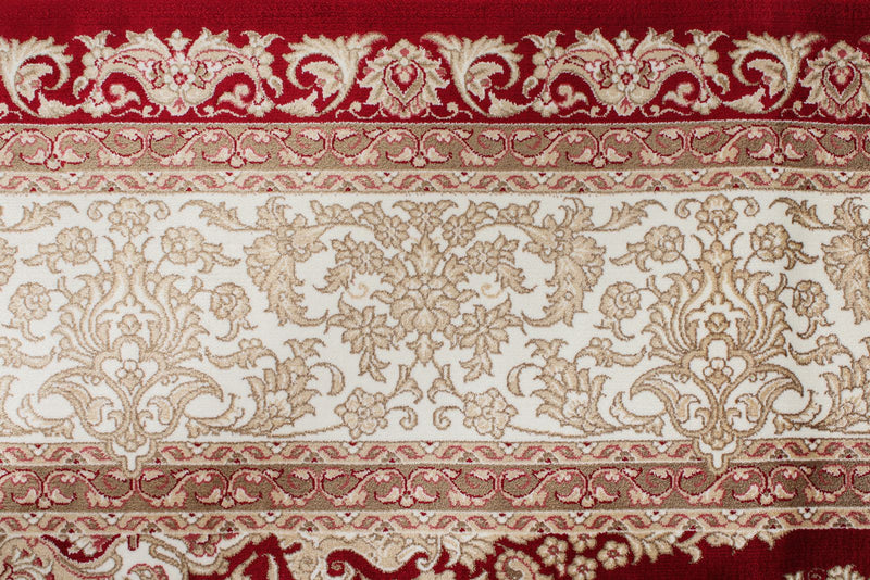 7x10 Red and Ivory Turkish Antep Rug