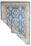 7x10 Blue and Ivory Turkish Antep Rug