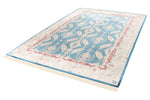 7x10 Blue and Ivory Turkish Antep Rug