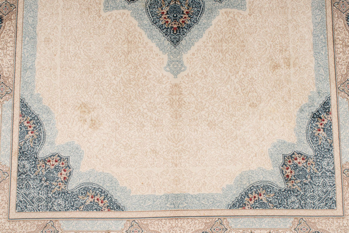 4x6 Ivory and Blue Turkish Antep Rug