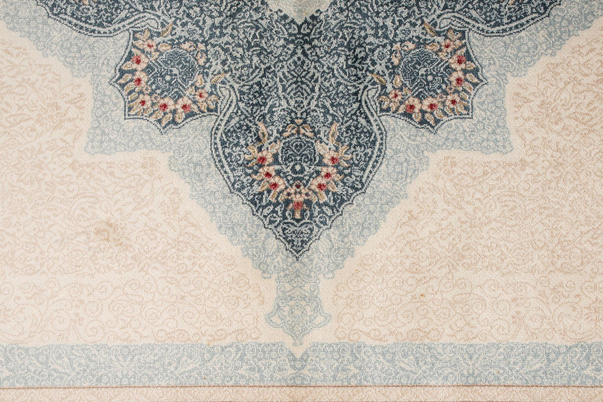4x6 Ivory and Blue Turkish Antep Rug